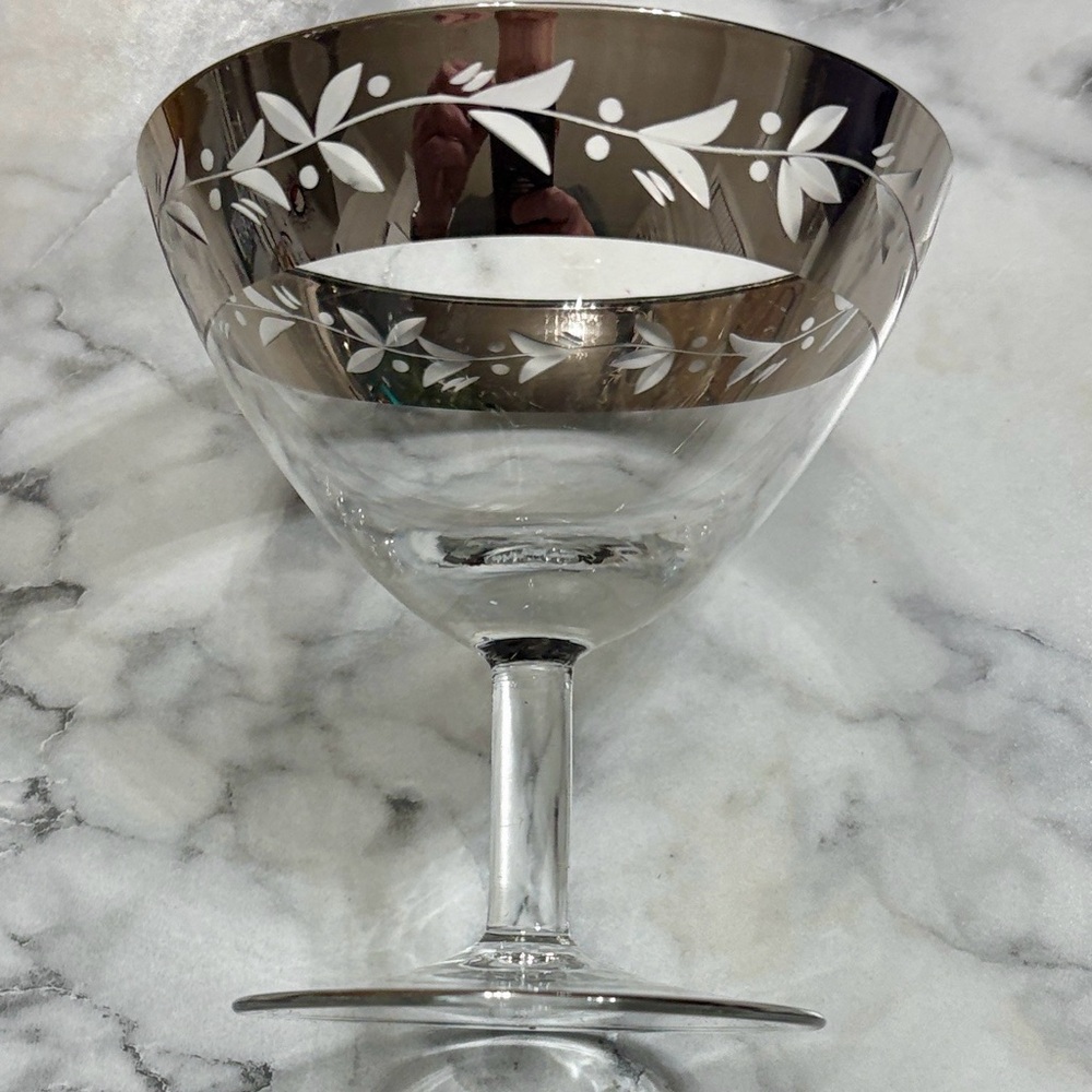 Czechoslovakian Crystal Champagne Glasses 8 count